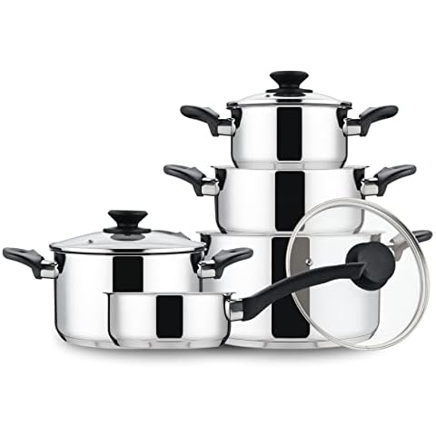 Linnuo Topfset Induktion Kochtopf Set Edelstahl Töpfe Cover