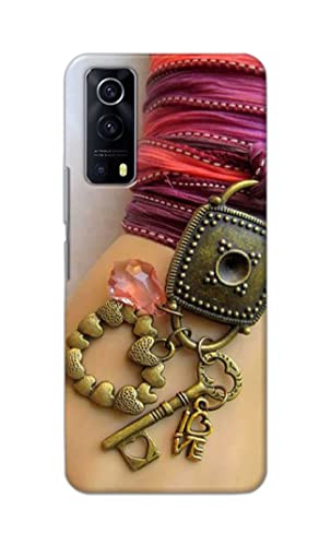 Image of Girl Hand with Keychain Hard Back Case Cover for Vivo Y53S / IQOO Z3 Back Cover -(J5) VNS2228