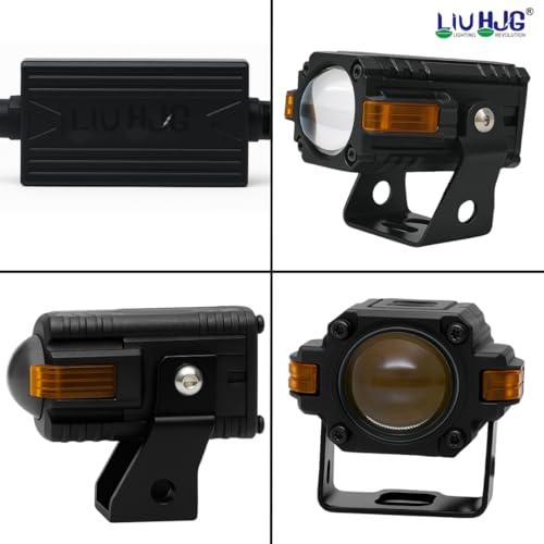 Image of LIU HJG S-83 80W Yellow /White LED Fog Light with Red Devil Eye | Universal for Bike & Car