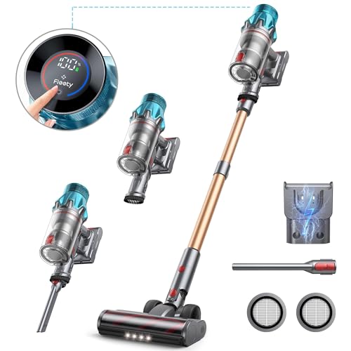 550W/45Kpa Aspirapolvere Senza Fili 60 min Scopa Elettrica Senza Fili Autocaricante Ultra-silenzioso 7-Stadi Filtrati OLED Smart Aspirapolvere Senza Fili Potente per Pavimenti/Tappeti/Pelosità