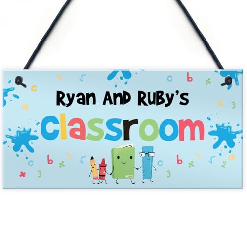 Plaque de porte Salle de classe personnalisée pour fille et fils, porte suspendue Decoration maison