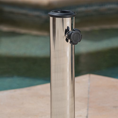 Christopher Knight Home Hayward 88lb Round Umbrella Base with Wheels and Stainless Steel Pole Handle, Black by Christopher Knight Home - Image 2