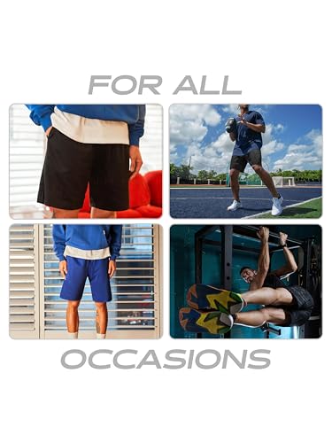 Ma Croix Mens Basic Mesh Shorts with Pockets Basketball Gym Workout Plain Uniform PE Shorts4