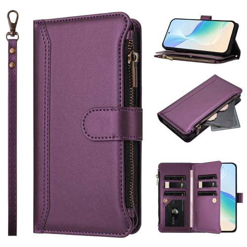 Coque Tecno Pova 7 Ultra avec fermeture éclair, béquille et porte-cartes