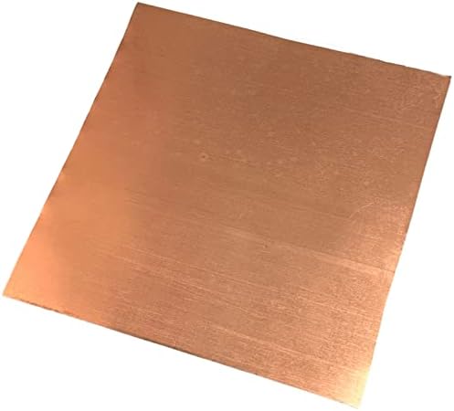 Bopaodao Copper Thin Foil Roll Sheet 0.5mm x 200mm x 200mm, 99.99% Pure Cu Copper Metal Foil Sheet 1Pcs for Crafts Crafting