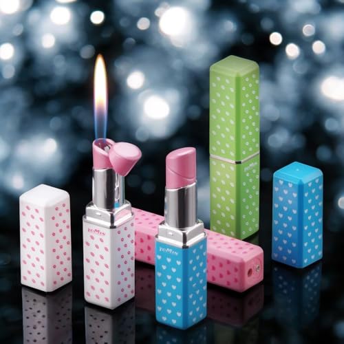 Encendedor tipo lápiz labial recargable con llama de butano miniatura 5