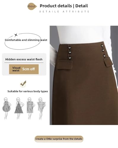 Women's Winter Straight Mini Mid-Length Wrap Around Open Split Slimming Elegant One-Step Skirts3