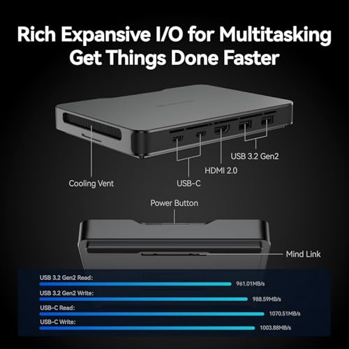 Image of Khadas Mind 1 Mini PC, Intel Core i7-1360P 5.0GHz Micro Desktop Computer with 5.55Wh Standby Battery, 32GB LPDDR5, 1TB PCIe 4.0 SSD, WiFi 6E, BT5.3, Portable Computer for Business Home Office