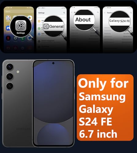 Image of FNTCASE for Samsung Galaxy S24-FE Case: Matte Textured Military Grade Drop Protection Translucent Cell Phone Cover - Slim Rugged Durable Shockproof Protective Bumper Cases, 6.7 inch (Matte-Black)