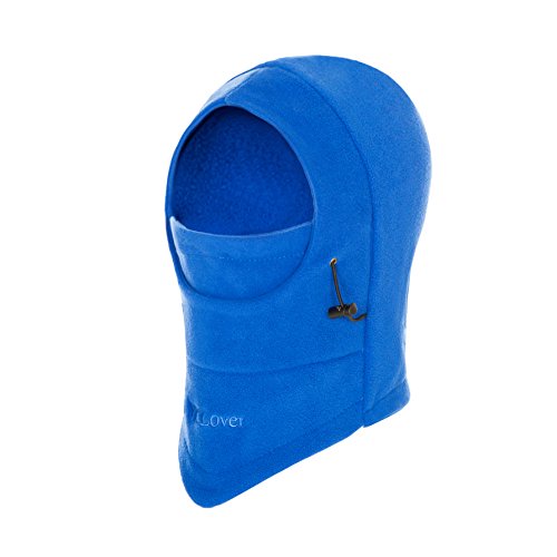 YR.Lover Children's Double-Deck Winter Windproof Cap Thick Warm Face Cover Adjustable Ski Hat (blue3)
