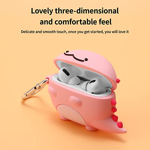 Image of Compatible with Airpods pro case，3D Cute Funny Silicone Skin Care Bottles Case Design, Accessories Key Chain Suitable for Fashion Girl Child Teen Boy Airpods pro Case (Pink Dragon pro)