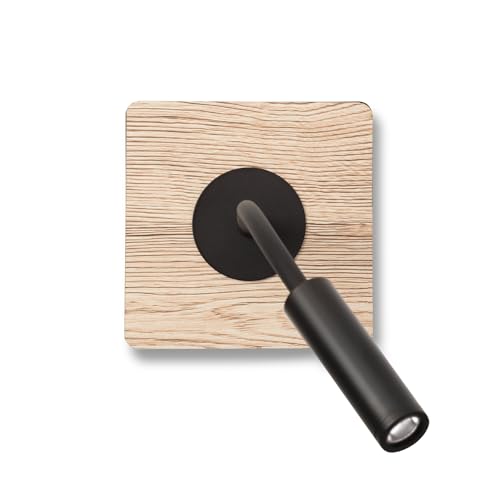 MOOD SQ Lampe lecteur noire et bois liseuse murale de chevet Faro 20060