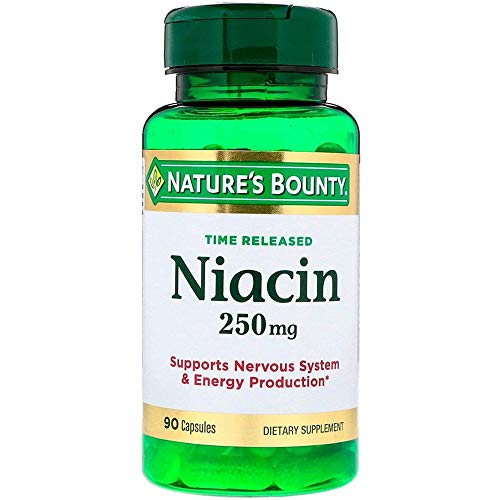 Nature's Bounty Niacin Pills and Supplement, Supports Nervous System and Cellular Energy Production, 250mg, 90 Capsules Nature's Bounty Niacin Pills and Supplement, Supports Nervous System and Cellular Energy Production, 250mg, 90 Capsules