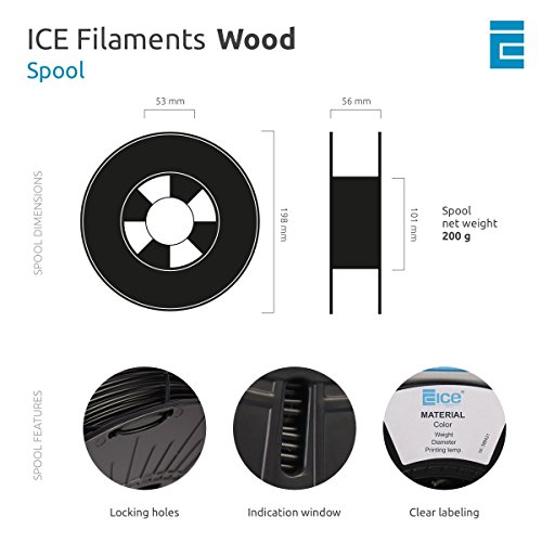 ICE Filaments WOOD filamento, 2.85mm, 0.5 kg