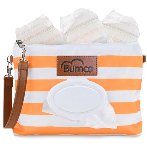 Image of Bumco Diaper Clutch - Portable Wipes Dispenser & Travel Essential, Airtight Refillable Wipes Container, Diaper Bag Purse