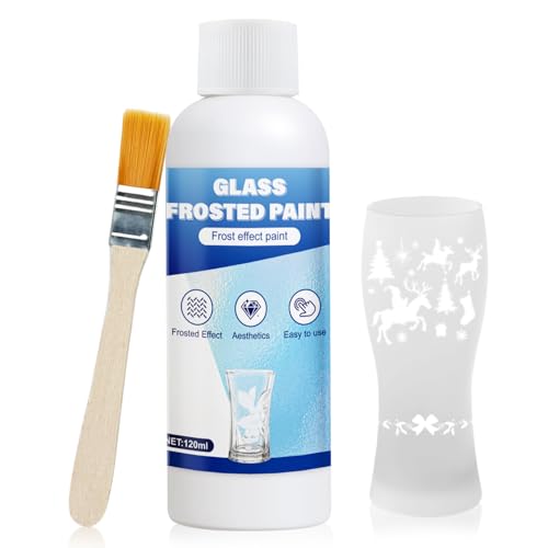 WEILAOK Peinture Effet Givré, Peinture pour Verre Dépoli À Base D'eau, Effets Givrés, Mat, Solution Aqueuse, Art Créatif pour Verre, Miroir, Salle de Bain,...