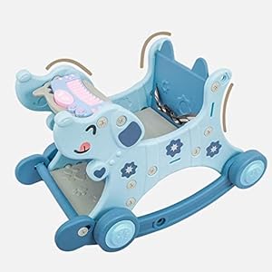 Baby Ride on Toys Kids Rocking Horse Multi-Functional Swing Rocking Chair Trolley Cart 2 in 1 Infant Gifts