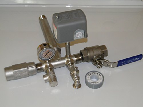 STAINLESS STEEL 1.25 x 14 Tank Tee Kit + UNION + VALVES Installation Water Well Pressure Tank with SQUARE D 40/60 FSG2 pressure switch