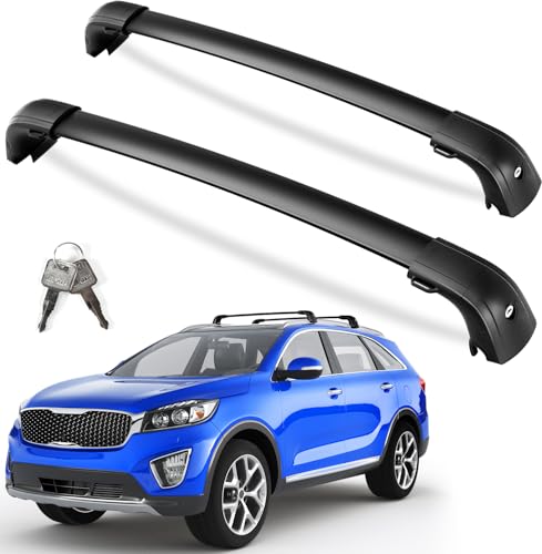 KINGGERI 300lbs Lockable Roof Rack Cross Bars Compatible with KIA Sorento 2016 2017 2018 2019 2020 with Flush Side Rails Heavy Duty Aluminum Roof Rails Crossbars Rooftop Cargo Carrier Luggage