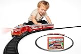Amisha Gift Gallery Indian Passenger Toy Train Set | Battery Operated Train Railway Tracks for Kids | Toys for Kids 3+ Years Small Passenger Train Assorted Colour (Battery Not Added)