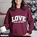Lizy Tee Custom Valentines Day Love Is All You Need Graphic Sweatshirt Unisex Crewneck Cozy Gift Multicolor