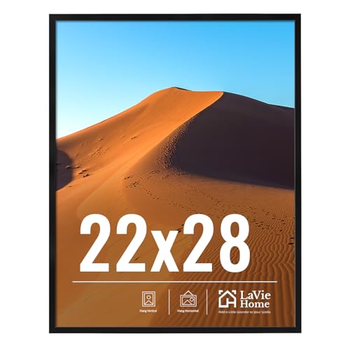Image of LaVie Home 22x28 Picture Frame for Wall Display, 22x28 Black Picture Frame with HD Plexiglas, 22 x 28 Poster Frame 1 Pack, Display Frame for Vertical or Horizontal, Classic Collection