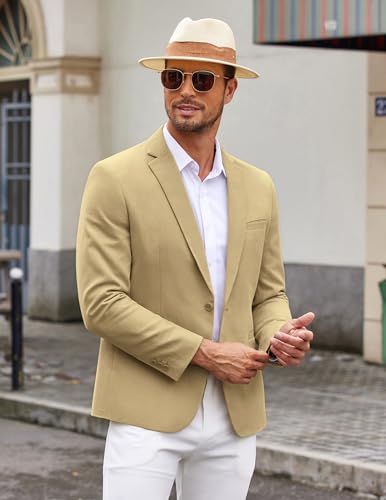 COOFANDY Men's Sports Coat Casual Blazer Slim Fit One Button Cotton Suit Jacket Formal Dress Wear3