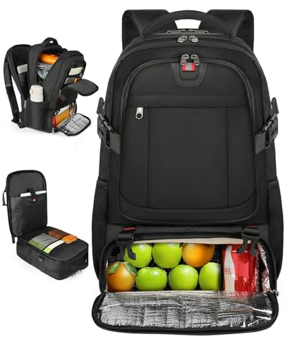 Mochilas Y Bolsas, Sports IGOLUMON Mochila de Almuerzo para Hombres, Mochila para Laptop de 17.3 Pulgadas,Mochila de Trabajo y Resistente al Agua para Viajes en Negro