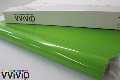 Vvivid Lime Green Gloss Car Wrap Vinyl Roll With Air Release 3Mil (25Ft X 5Ft) #TOP2