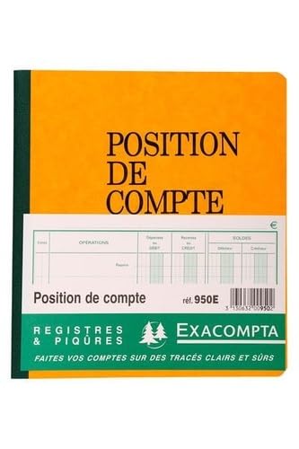 Exacompta - Réf. 950E - Carton de 5 carnets de compte, numérotés - Format vertical - Dimensions extérieures : 21 x 19 cm - 80 pages - 4 couleurs assorties...