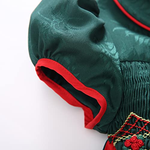 Pettigirl Girls Vintage Christmas Winter Bubble Sleeve Smocking Clothing Kids Toddler Embroidery Floral Smocked Dresses4