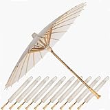 33''Paper Umbrellas for Weddings bamboo Handle Parasol Umbrella Decorative for sun Handmade Oil Paper Parasol Painting Stick Umbrellas for Bridal Party Décor（10PS）