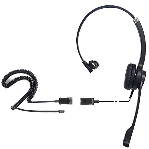 Image of IPD IPH-250 Optimo-X Single Ear Noise Cancelling Call Center /Office Headset with U10P Bottom Cable Works with Aastra,Avaya /Lucent, Nortel, Polycom VVX,Samsung,Mitel and Most of IP Phonesaa‚¬¦ | Office and Call Center, Compatible with Polycom VVX, Aastra, Avaya Digital, Nortel, Samsung, Mitel landline Phones