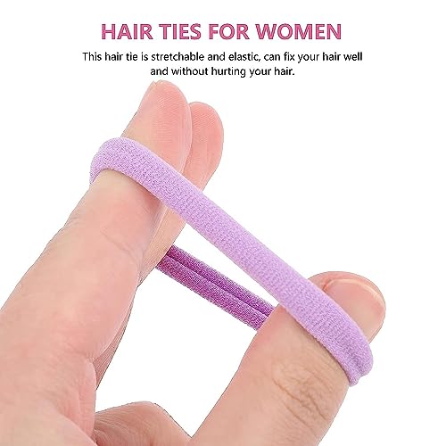Image of Elina 30 Light Elastic Ponytail Holder Hair Rubber Ties Head Bands Soft Cotton Thick Thin Hair Wear for School Girls, Kids, Women Accessories (Pack of 30)(Light)