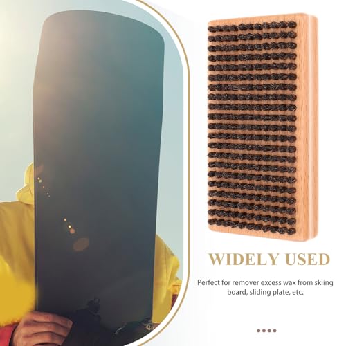 Alipis Cepillo para Estructura de Snowboard Mango de Madera, Cepillo de Limpieza para Patinetas, Depurador Compacto y Ligero para Mantenimiento y Limpieza de Cera en Tablas de Snowboard, - imagen 7