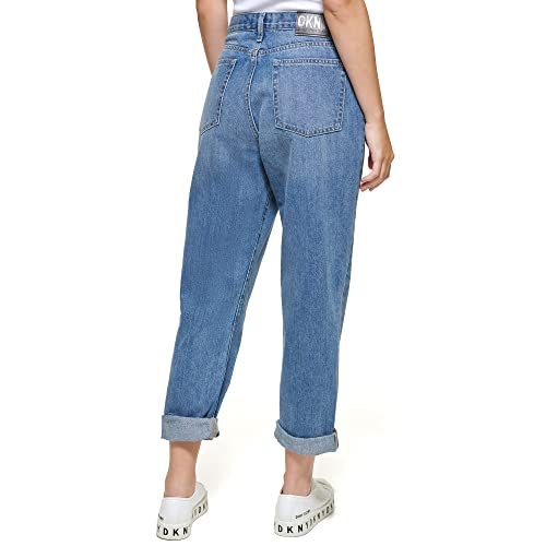 DKNY Women's Cuffed Boyfriend Straight Jeans4