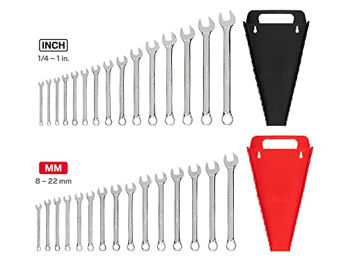 Tekton Combination Wrench Set, 30-Piece (1/4-1 In., 8-22 Mm) - Holder | 90191 & Hex Key Wrench Set, 30-Piece (.028-3/8 In., .7-10 Mm) | 25253 #TOP3