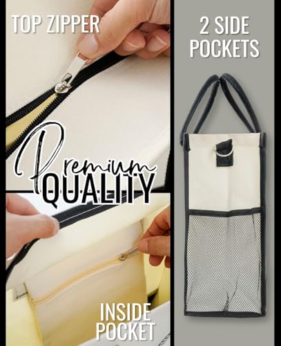 Bolsa Tote de Lona para Mujeres InnoBeta Negra miniatura 6