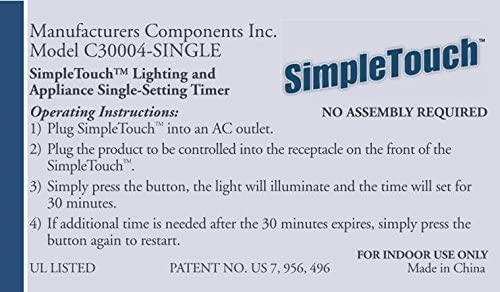 Simple Touch C30004-Single Original Auto Shut-Off Safety Outlet, 30 Minute Setting For Curling And Flat Iron Hair Straightener #TOP4