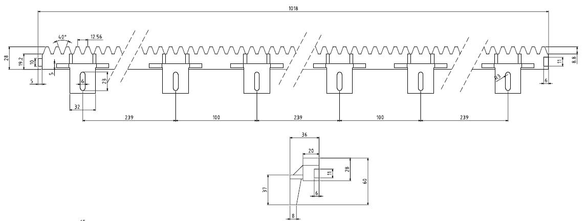 Zahnstange - Kunststoff Modul 1.5