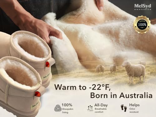 Image of 100% Sheepskin Mini Boots with Arch Support Options: Warm to -22F