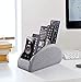 TV Remote Control Holder with 5 Compartments,Pu Leather Remote Caddy/Box/Tray Bedside Table Desk Storage Organizer for DVD, Blu-Ray, Media Player, Heater Controllers and Cosmetics Office Supplies
