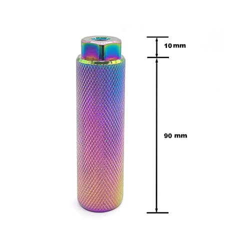 4 Pcs Bike Pegs Aluminum Alloy Bicycle Foot Pegs Dazzle Color Surface Anti-Skid Fit 3/8 inch Axles (100 x 28cm)