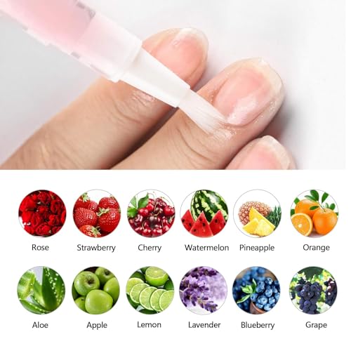 AIJIMEI 12pcs Nail Cuticle Oil Pen Gel Nail Oil Pen Nail Polish With Vitamins Moisturized Gel Nail Polish Repair Pen For Gel Nails Care Cuticle Oils - Image 3