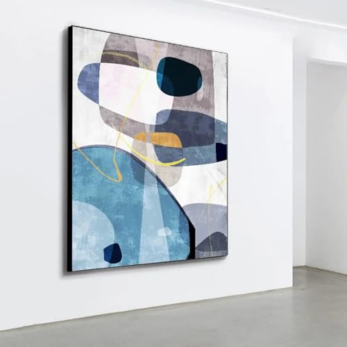 Formes géométriques sur toile pour habiller un grand mur vide de salon