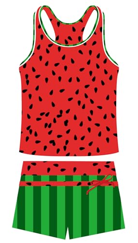 Image of UNIFACO Girls Swimsuits Two Piece Tankini Bathing Suits Boyshort Summer Beach Rash Guard Swimwear for 4-13T