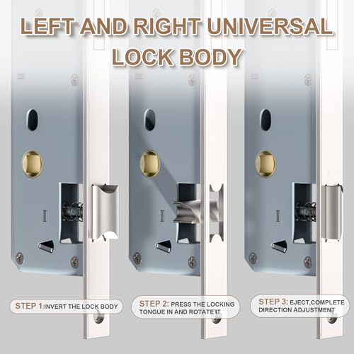 1 Pcs Stainless Steel 9235 Mortice Lock, 92MM Center 35MM Backset Lock Body, Satin Nickel Frame Door Lock for Internal and External Doors
