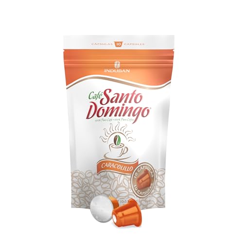 Café Santo Domingo Peaberry Capsules - Compatible with Nespresso Original Brewers - Product from the Dominican Republic (10 Count)