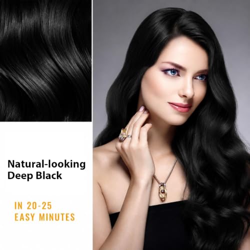 Image of KINGMING Hair Dye Shampoo 3 in 1 for Gray Hair (Deep Black)
