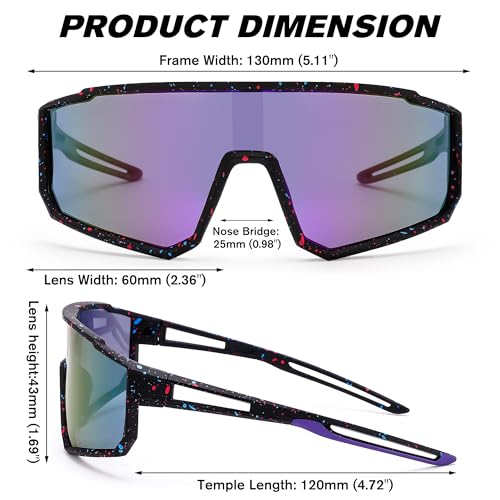 LIU·WEN Kids Sunglasses Polarized Baseball Sunglasses - Flexible Sports Cycling Glasses for Youth Boys Girls Age 6-144